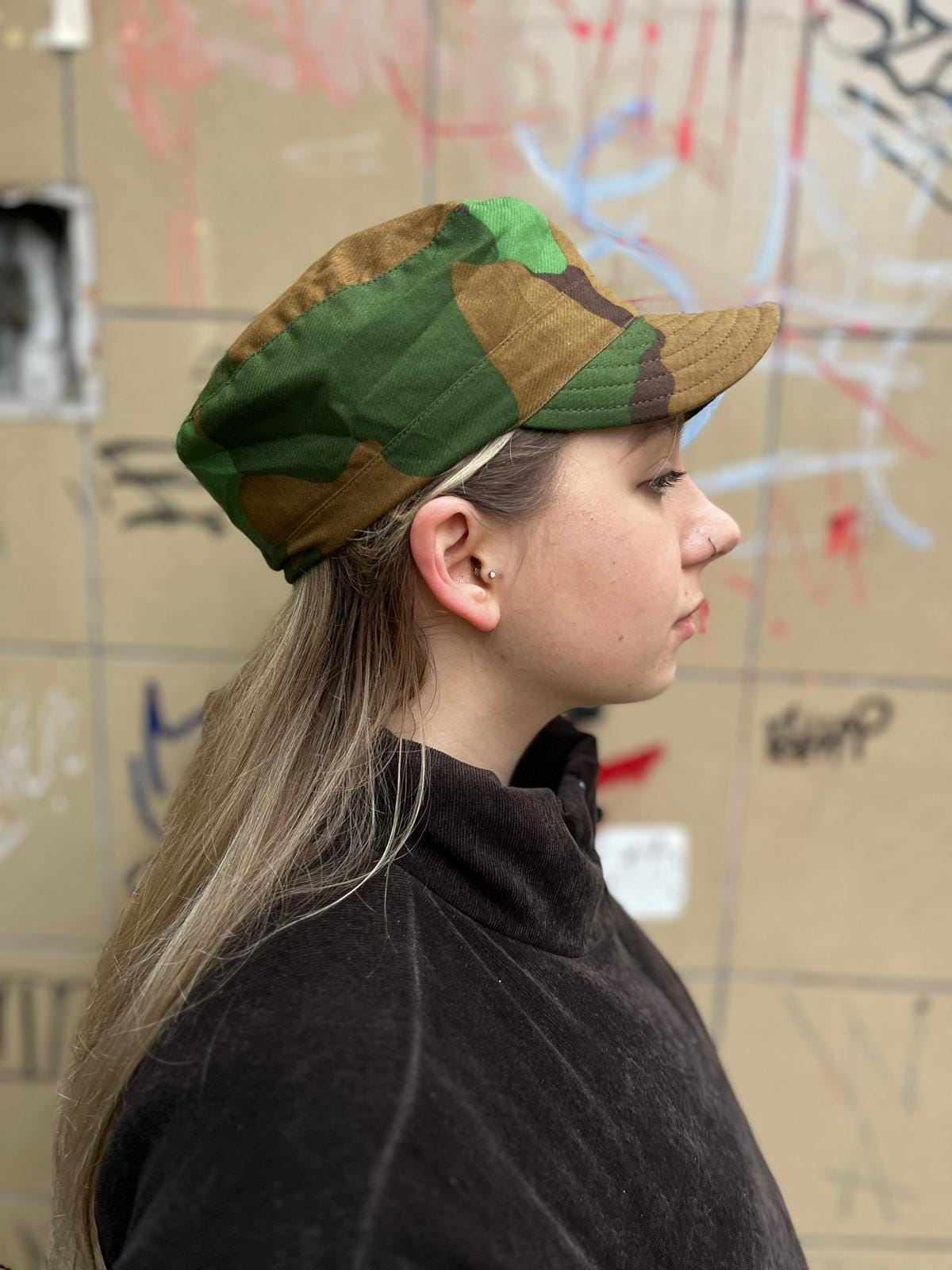 Dutch Army Patrol Cap in Rare Camouflage, Size 55