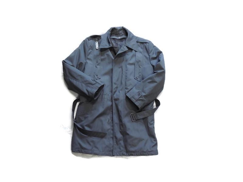 Garisson Army Army Steel Blue Trenchcoat Parka with Original Lining