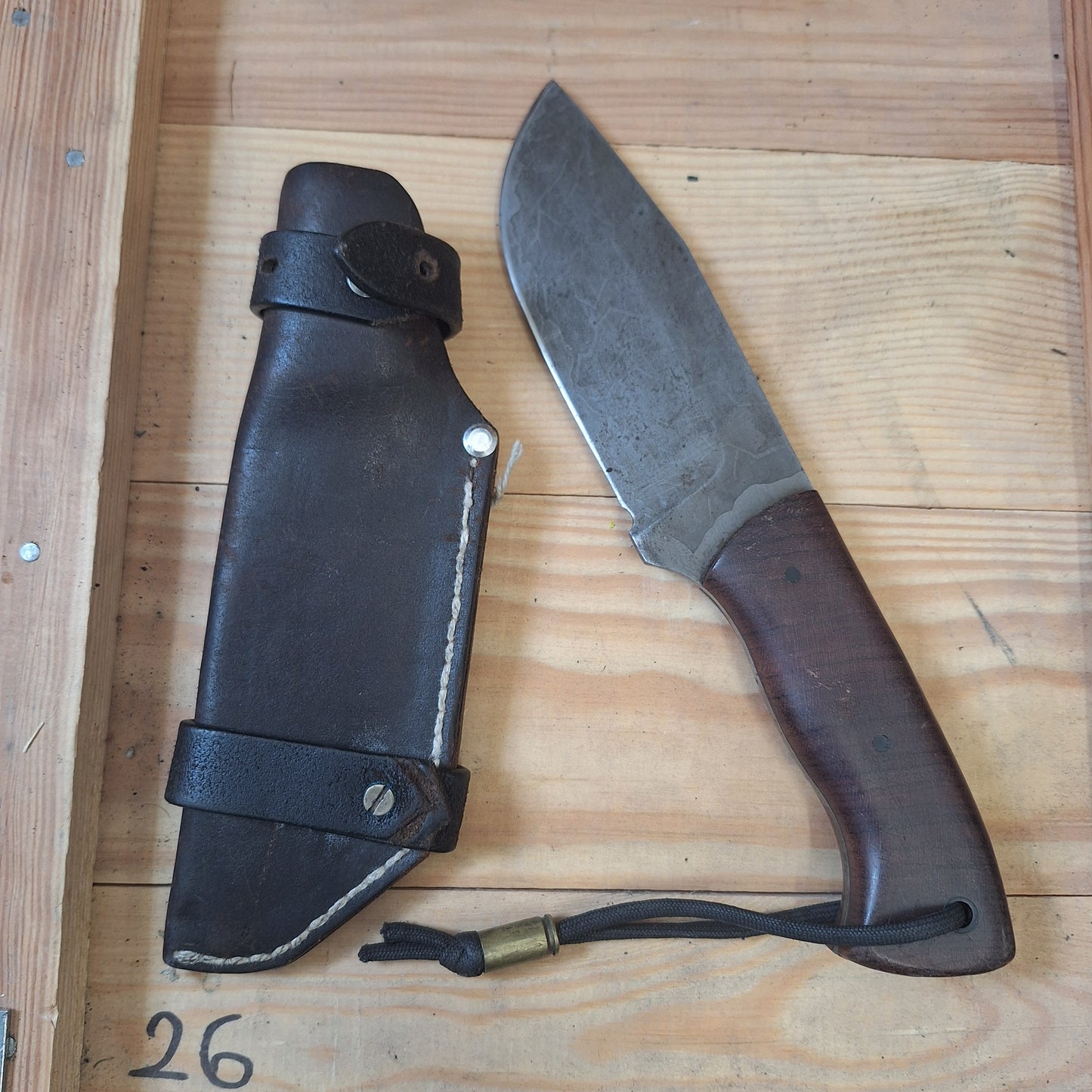 Hand Made Survival Knife with Full Tang Leather Sheath