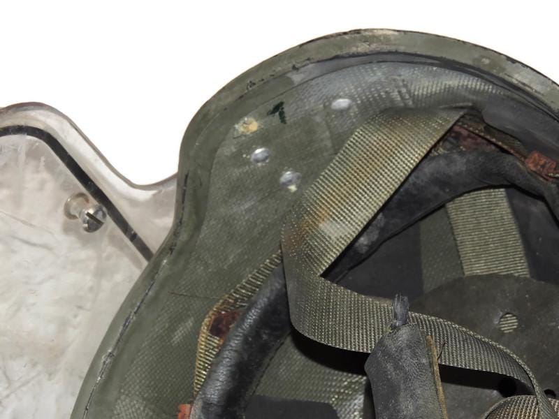 Italian tactical military helmet with face protection OD green