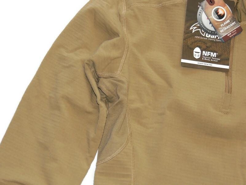 NFM Garm Coyote Tan Micro Fleece Polartec HSO 1/2 Reißverschluss Langarm Thermokleidung