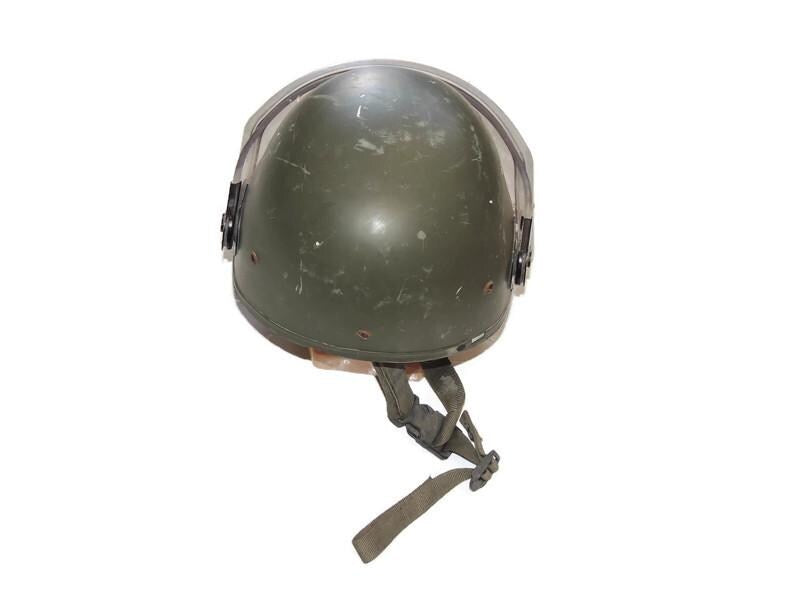 Italian tactical military helmet with face protection OD green