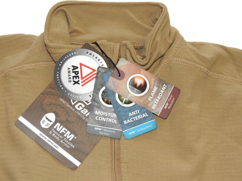 NFM Garm Coyote Tan Micro Fleece Polartec HSO 1/2 Reißverschluss Langarm Thermokleidung