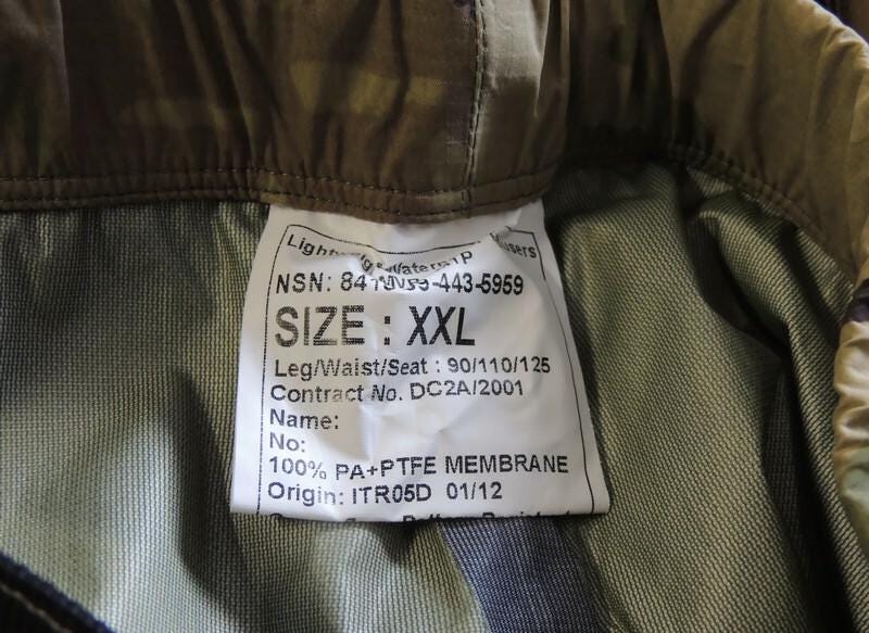 British MVP ECWCS Rain Trousers New MTP 2XL