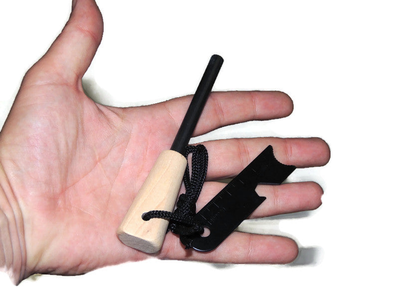 Magnesium Fire Starter Wooden Handle