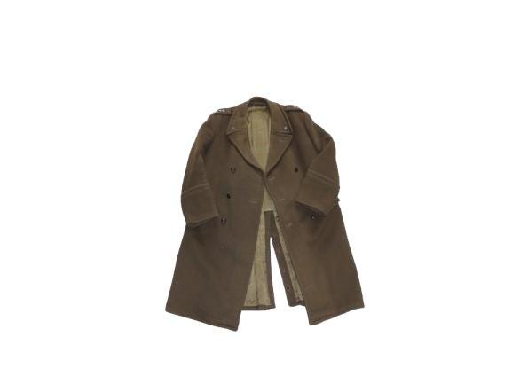 Polish trench coat of the Polish People's Army, woolen, original, with rank.