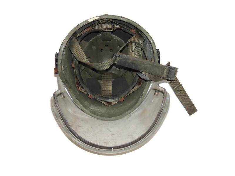 Italian tactical military helmet with face protection OD green