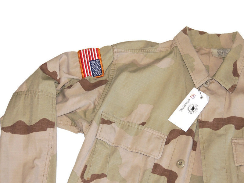 Bluza DCU US Army 3 color Desert Xsmall-Regular Z flagą 100% Cotton