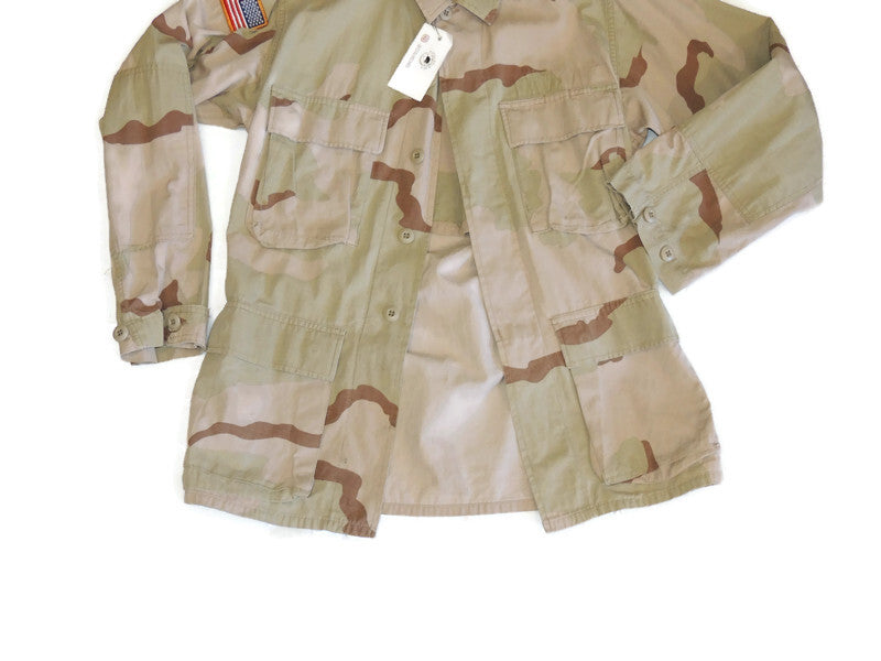 Bluza DCU US Army 3 color Desert Xsmall-Regular Z flagą 100% Cotton