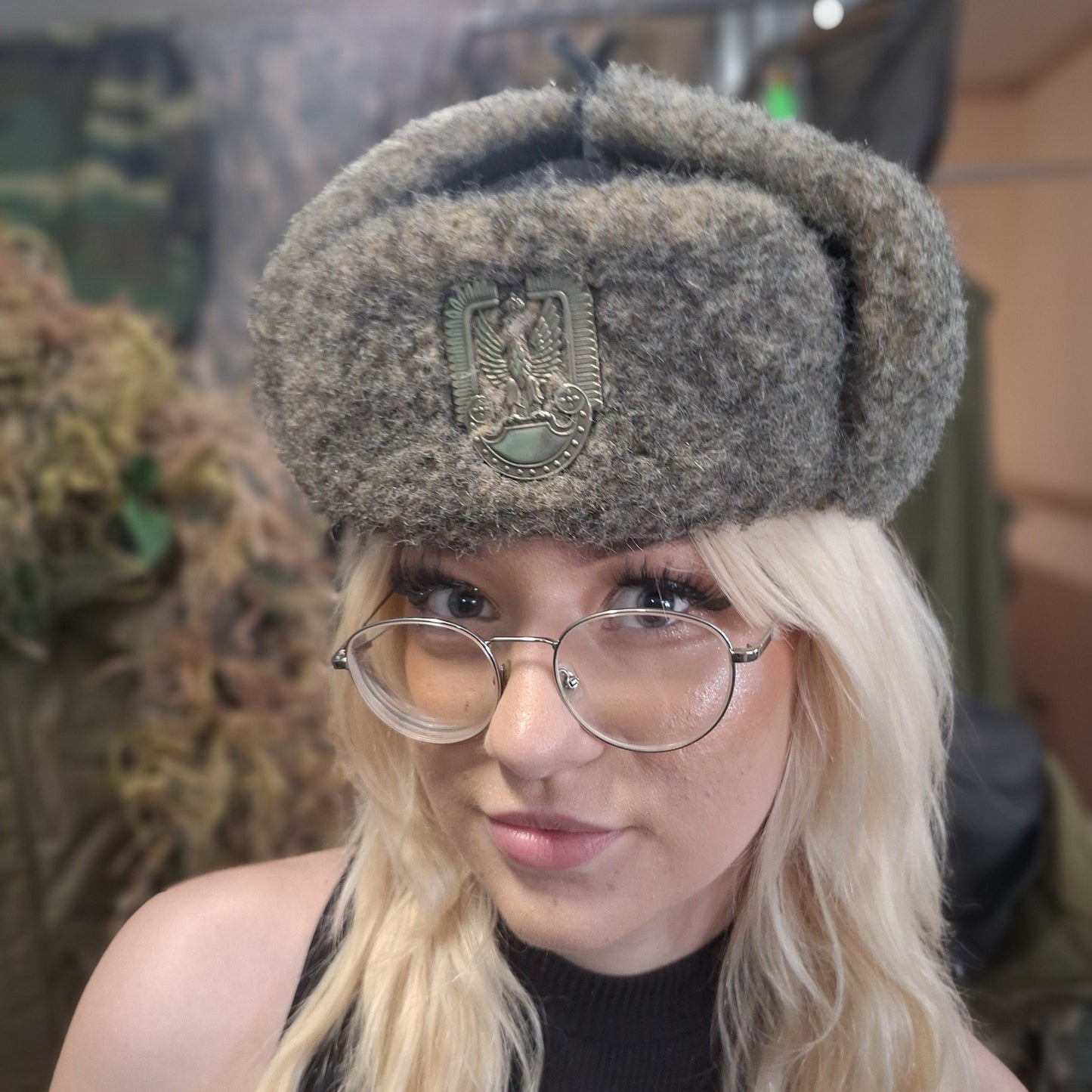 Polish Air Force Ushanka Winter Hat, size 56cm
