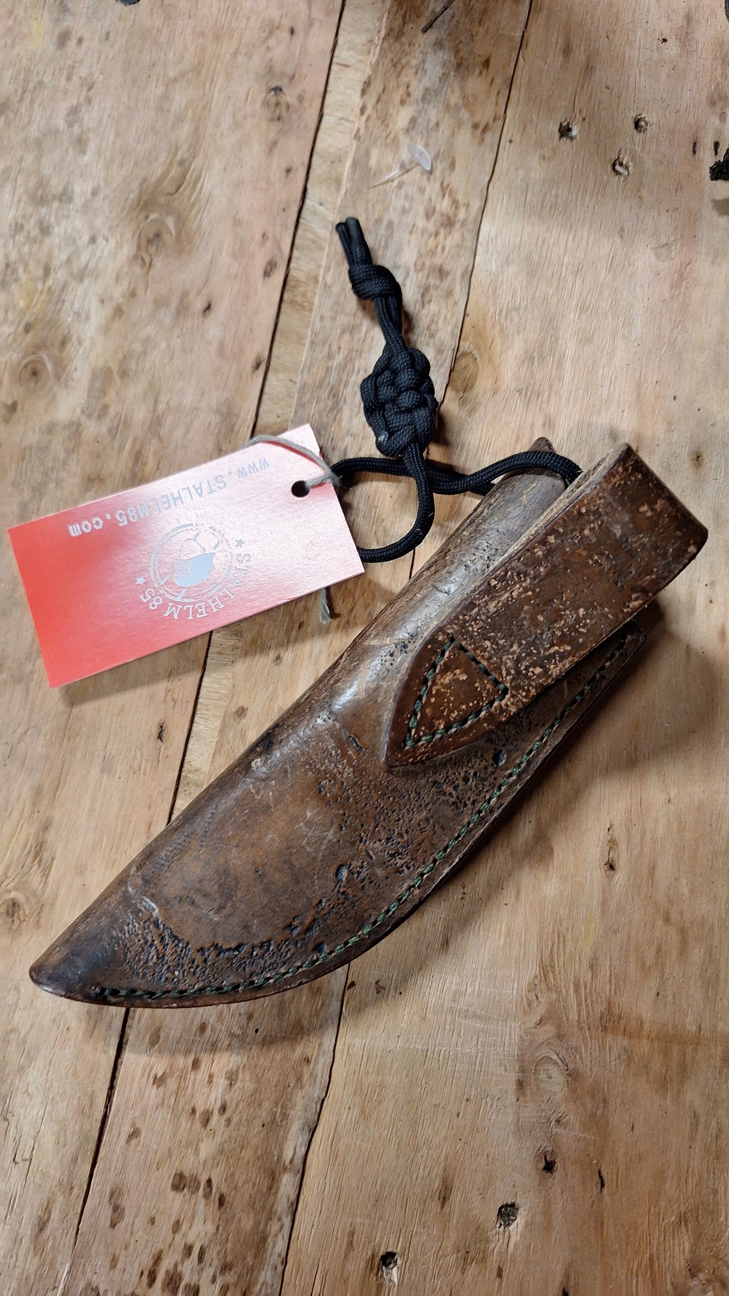 Jagdmesser mit Lederscheide und Hubertus