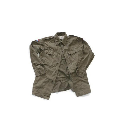 Dutch Army Field Shirt with Snaps, OD Green 1970s