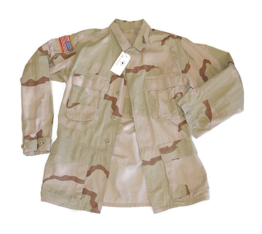 Bluza DCU US Army 3 color Desert Xsmall-Regular Z flagą 100% Cotton