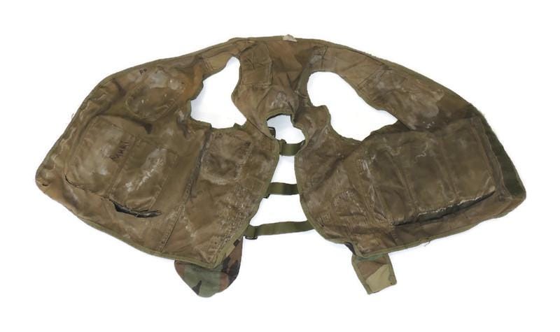 Old-generation woodland camouflage tactical vest of the Turkish Army