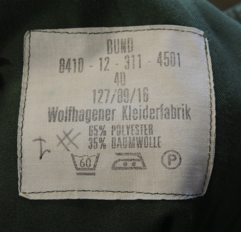Spodnie niemieckiej Bundespolizei Zielone Krokodyl 76 pas #2