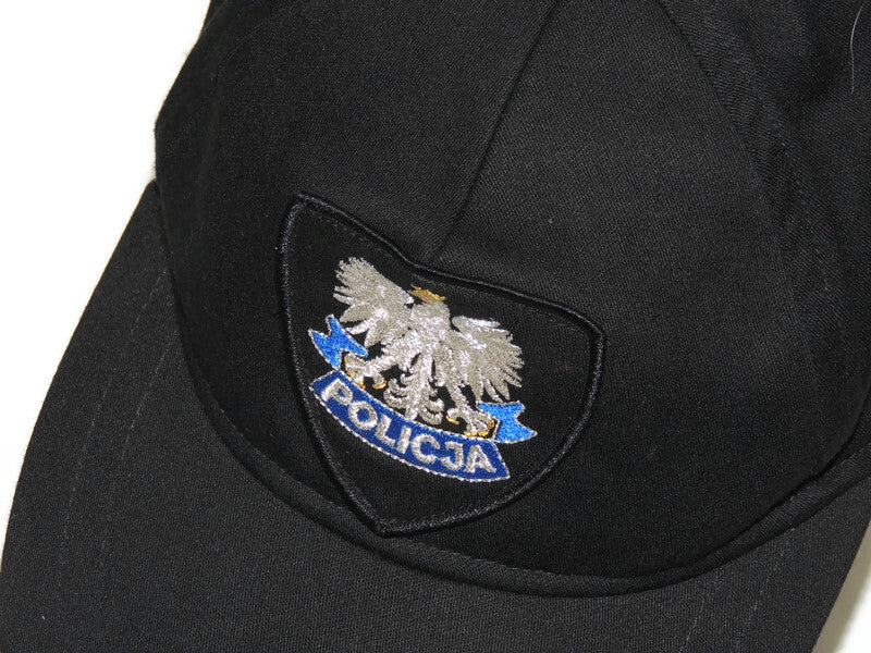 Czapka polskiej policji czarna z orzełkiem starszy wzór 57cm