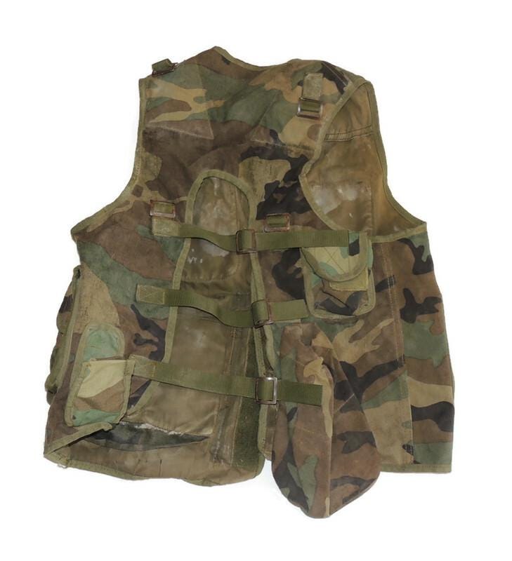 Old-generation woodland camouflage tactical vest of the Turkish Army