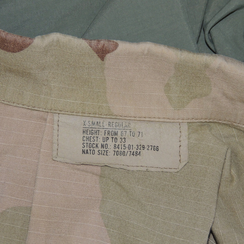 Bluza DCU US Army 3 color Desert Xsmall-Regular Z flagą 100% Cotton