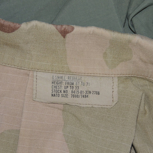 Bluza DCU US Army 3 color Desert Xsmall-Regular Z flagą 100% Cotton