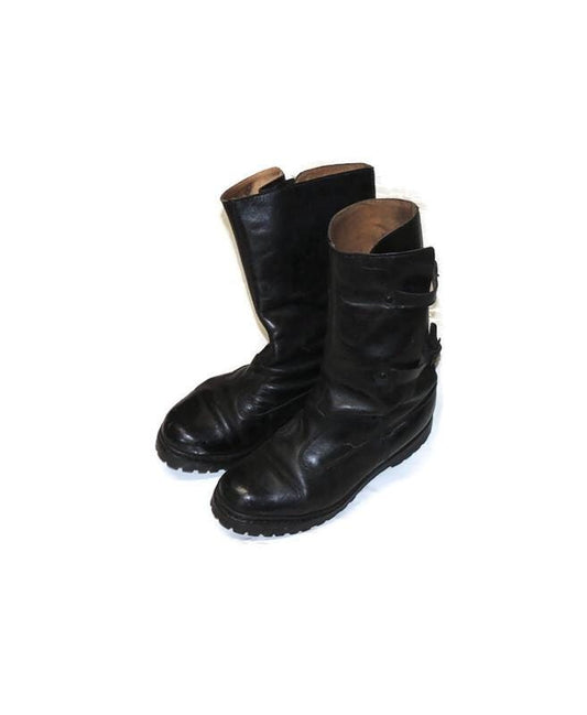 Original Motorradstiefel der polnischen Armee aus den 1980er Jahren