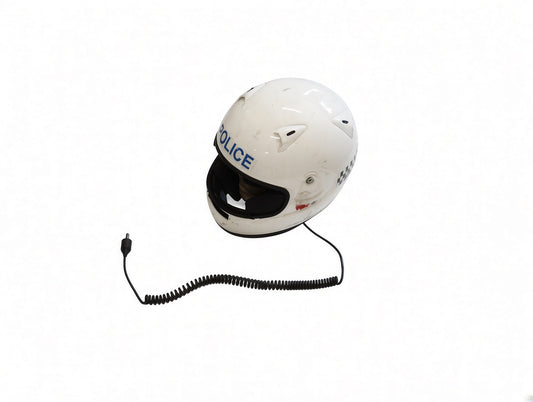 Kask Motorowy Medyka Policji Brytyjskiej UK Biały Oryginalny