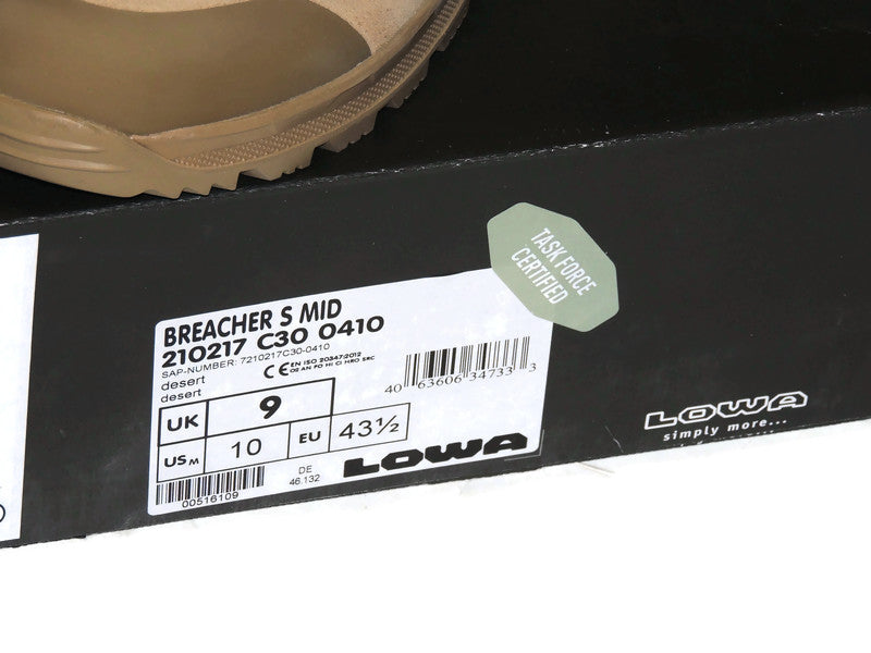 Lowa Breacher S MID Coyote OP Tactical Military Boots Size 43.5 UK 9