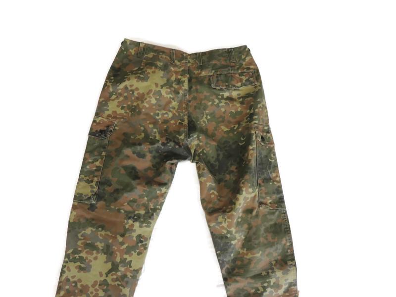 Spodnie Bundeswehr Flecktarn wydane Gr 10 duże krótkie oryginalne