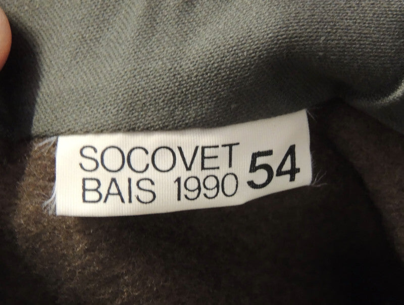 Francuska Czapka Zimowa lata 90te Olive z nausznikami r 54