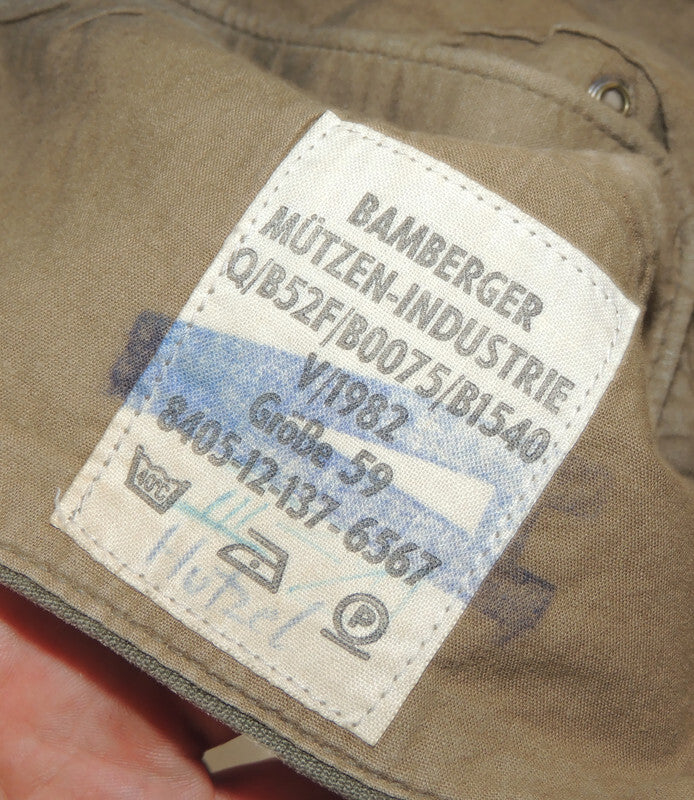 Deutsche HBT-Feldmütze Khaki Gr. 59 cm 1982
