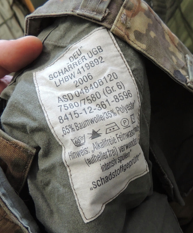 Spodnie niemieckie Bundeswehr Flecktarn 5 Farben Gr 6 II Kat #2
