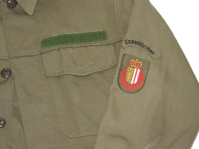 Österreichisches Bundesheer Feuerwehrhemd Enzerkirchen Buttondown OD Grün Original