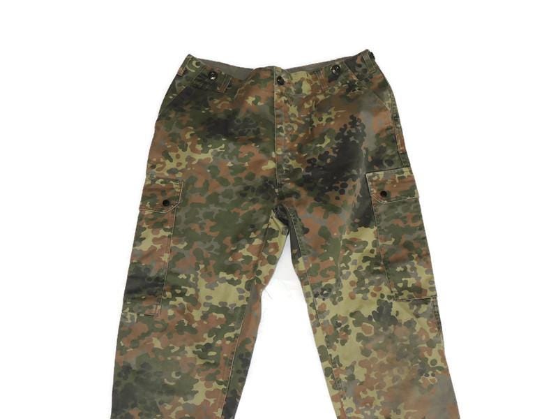 Spodnie Bundeswehr Flecktarn wydane Gr 10 duże krótkie oryginalne