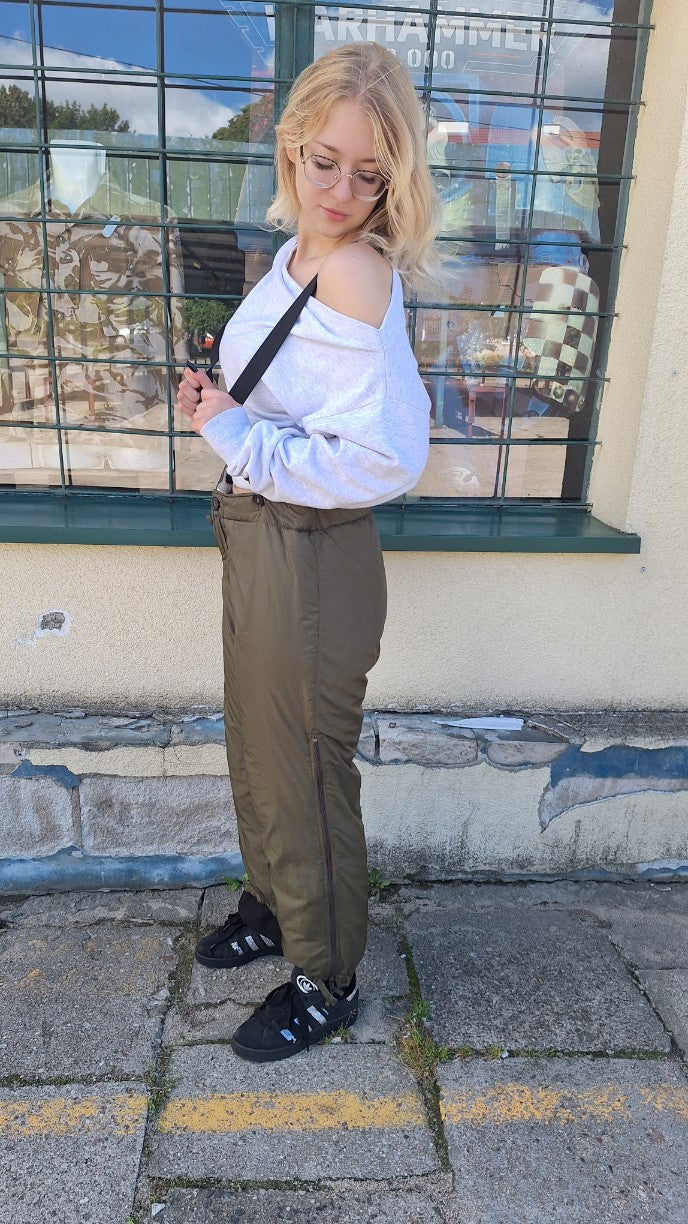 Dwustronne spodnie puchowe wojskowe Słowenia – Medium Short  Khaki/Snow